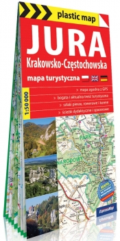 Jura Krakowsko-Częstochowska; foliowana mapa turystyczna 1:50 000