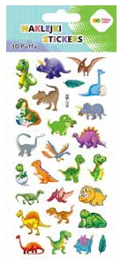 Naklejki 3D Puffy - Funny Dino, 9.5 cm x 22 cm, Happy Color