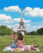 Malowanie po numerach-Przyjaciółki w Paryżu 40x50