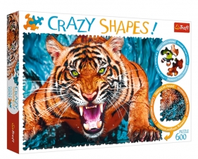 Trefl, Puzzle 600: Crazy Shapes! - Oko w oko z tygrysem (11110)