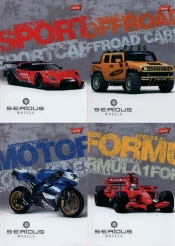 Brulion A5 w kratkę 96 kartek Serious Wheels 5 sztuk