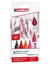 Zestaw Edding 4500 marker do tkanin 5szt