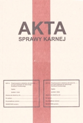 Zeszyt B5 Akta sprawy karnej