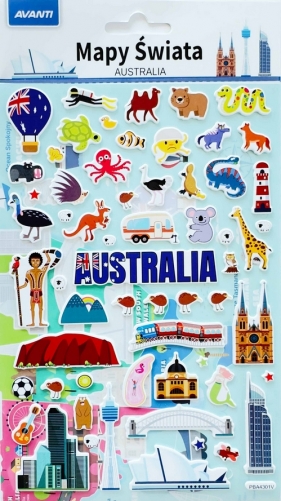 Naklejki edukacyjne Mapy świata - Australia