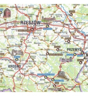 Mapa zamków Polski, 1:900 000 - Praca zbiorowa