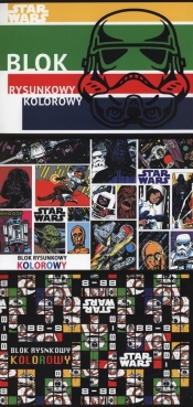 Blok rysunkowy A4 Star Wars z kolorowymi kartkami 20 kartek 10 sztuk mix