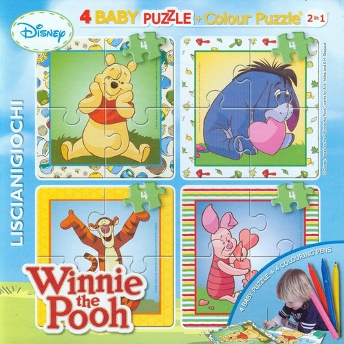 Puzzle Baby 4 Colour Kubuś Puchatek + flamastry (304-40681)
