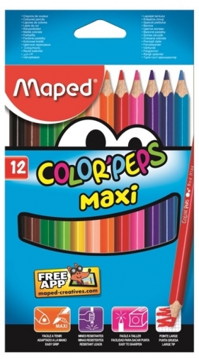 Kredki Colorpeps maxi trójkątne 12 sztuk