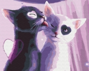 Obraz Paint it! Malowanie po numerach. Koty z sercem (BS51974)