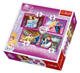Puzzle 4w1 Księżniczki Zakochane pary (34110)