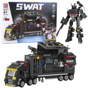 Klocki konstrukcyjne Pojazd SWAT robot 8w1 826el