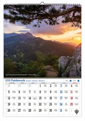 Kalendarz 2026 ścienny jednostronny A2 - Tatry - Moja pasja