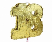 Piniata cyfra 18 metaliczna złota 50x40.5x8cm