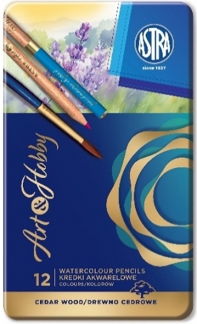 Kredki ołówkowe akwarelowe Astra Prestige, 12 kolorów (450752)