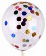 Balon z konfetti 25cm 6 szt mix kolorów PARTY GO