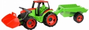 Pojazd Traktor z łyżką i przyczepą czerwono-zielony (02136)
