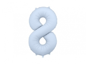 Balon foliowy cyfra 8 86cm mglisty niebieski