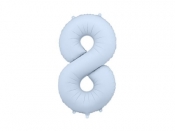 Balon foliowy cyfra 8 86cm mglisty niebieski