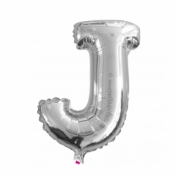 Balon Litera "J" 40cm srebrny
