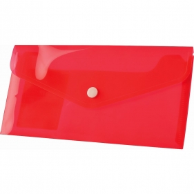 Teczka/koperta plastikowa na guzik Tetis DL, 12 szt. - czerwona (BT612-C)