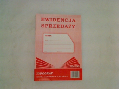 Druki offsetowe Typograf ewidencja sprzedaży pion A5 80 (48010)