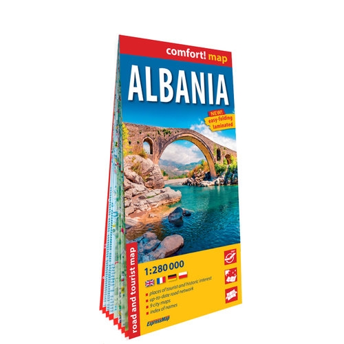 Albania. Laminowana mapa samochodowo-turystyczna 1:280 000