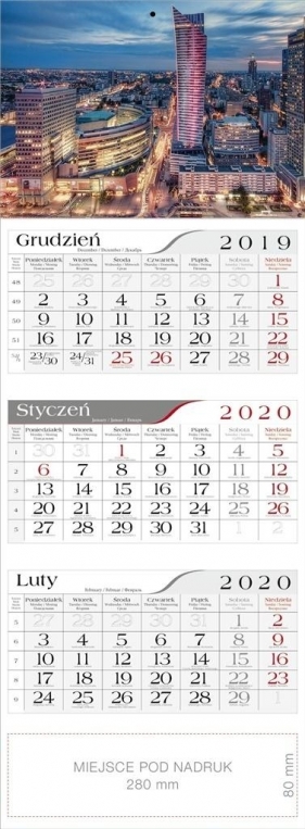 Kalendarz 2020 Trójdzielny Warszawa CRUX