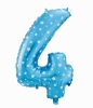 Balon foliowy Godan niebieski w gwiazdy cyfra 4 (hs-c26n4)