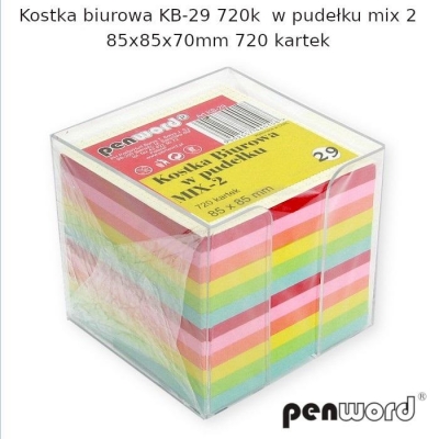 Kostka biurowa w pudełku mix 85x85x70mm 720K