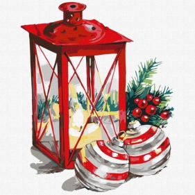 Malowanie po numerach - Świąteczna latarnia 30x30