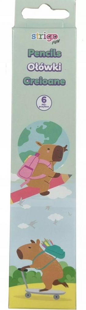 Ołówki pastelowe HB z gumką - Capybara, 6 szt. (SSC501)