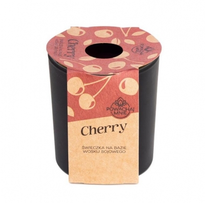 Świeczka sojowa Powąchaj mnie Cherry czarny 130ml