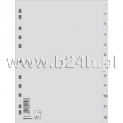 Przekładka PP A4 szara 1-12 7744095PL-13