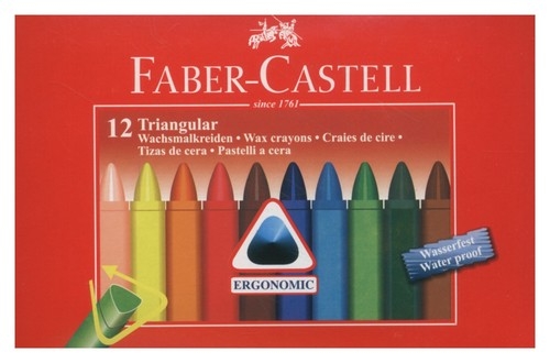 Kredki świecowe trójkątne Faber-Castell, 12 kolorów (120010 FC)