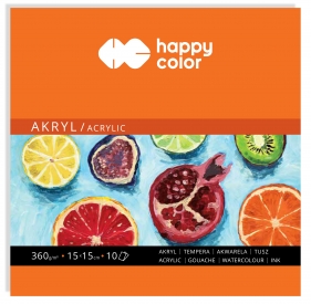 Happy Color, Blok do akrylu, Art, 15x15, 10 ark., 360g