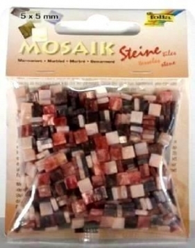 Mozaika kamyczki marmurkowe 5x5mm czerwona