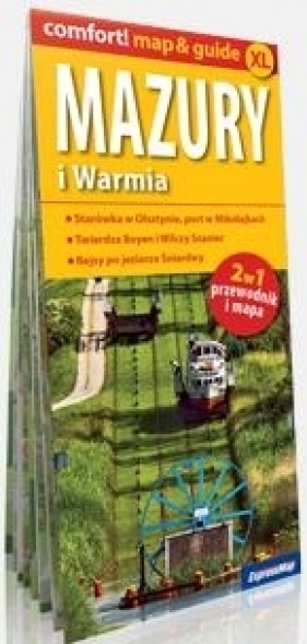 Mazury i Warmia 2 w 1 przewodnik i mapa - Opracowanie zbiorowe