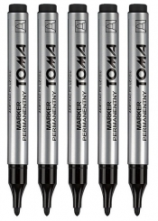 5x Marker permanentny Toma TO-090 - czarny (09032)