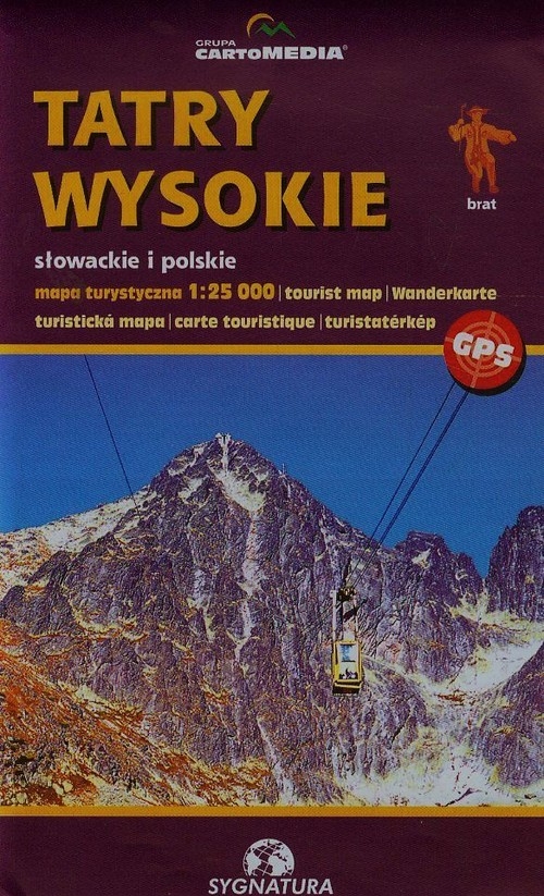 Tatry Wysokie słowackie i polskie Mapa turystyczna 1:25 000