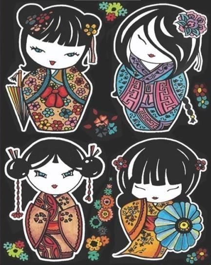 <img src='https://webimage.pl/pics/111/1/d8024238321111.jpg' style='height:440px' /> Kolorowanka Welwetowa A4 Laleczki Kokeshi