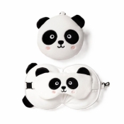 Poduszka podróżna i maska na oczy Panda