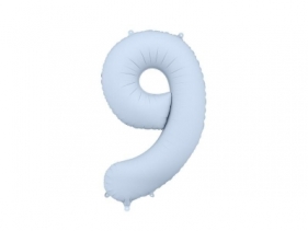Balon foliowy cyfra 9 86cm mglisty niebieski
