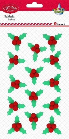 Naklejki 3D liście ostrokrzewu 14szt