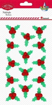 Naklejki 3D liście ostrokrzewu 14szt