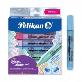 Markery do szkła Pelikan, 8 kolorów