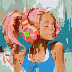 Malowania po numerach - Różowe letnie rytmy 50x50