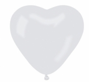 Balony pastelowe serca białe 15cm 100szt