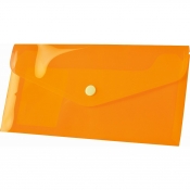 Teczka/koperta plastikowa na guzik Tetis DL, 12 szt. - pomarańczowa (BT612-P)