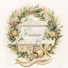 Karnet A5 Komunia Wianek retro