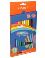 Kredki Jumbo Rainbow dwustronne + temperówka - 24 kolory